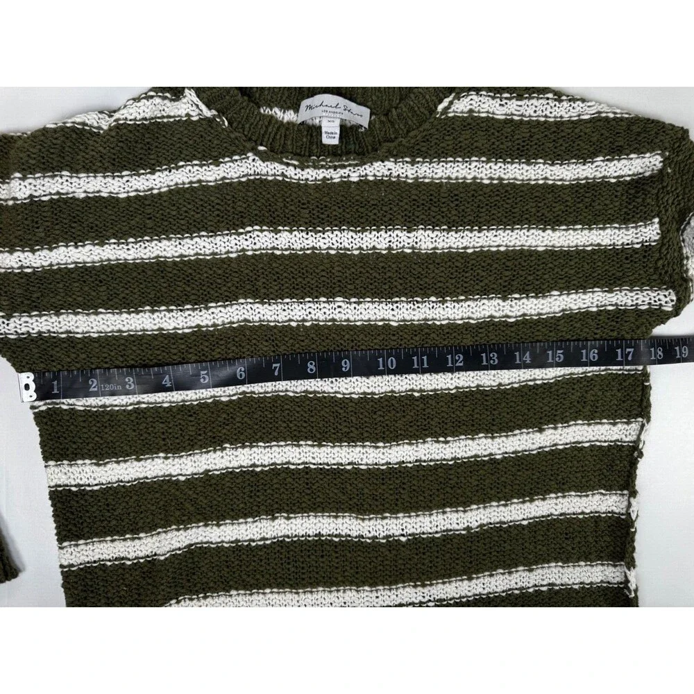 Michael Stars Sweater Extra‎ Small Green Janie Striped Boho Preppy Nautical